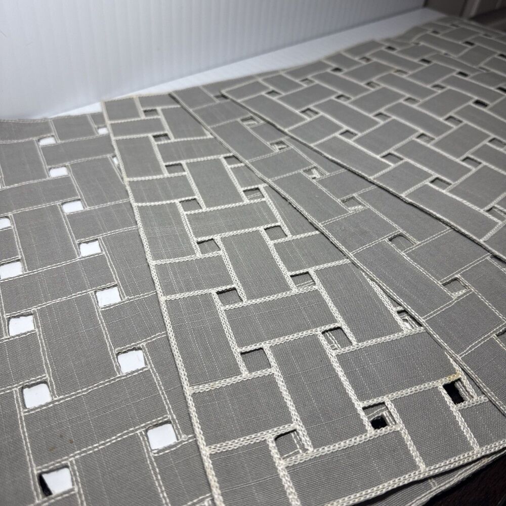 Weaved Placemats Set of 4 Gray And Beige